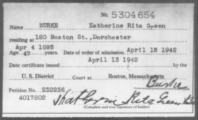 1942 > BURKE Katherine Rita Green