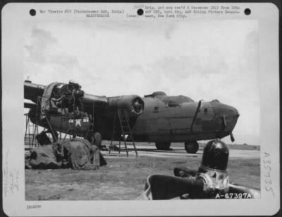 Consolidated > Immediately After This Consolidated B-24 Of The 7Th Bomb Group Crashed At Its Base At Pandaveswar Army Air Base In India, Maintenance Crews Set To Work To Repair The Damage. 1943.