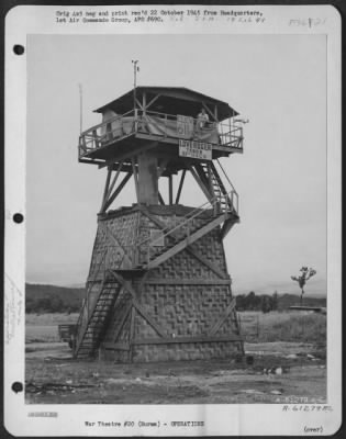 Thumbnail for Consolidated > Operations Control Tower On Warazup Airstrip, Burma.  62Nd A.A.C.S., 1St Air Commando Group.  26 July 1945.