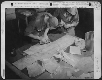 Thumbnail for Consolidated > Wallace R. Gates, South Gate, Calif., William Mallios, Columbia, South Carolina, making a mosaic map.