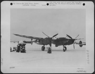 Consolidated > A Lockheed P-38 Covered With Snow After A Snowstrom At Ladd Field, Alaska, 12 February 1944.