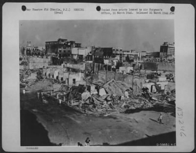 Consolidated > Bomb damage to the downtown section of Manila, Philippine Islands, Feb. 1945.