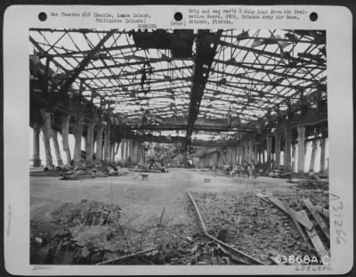 Thumbnail for Consolidated > An interior view of Pier #7, Manila Harbor. This largest pier in the Manila Harbor was largely destroyed by Japanese demolition, and was effected to some extent by American Air Force bombardment. February 1945.