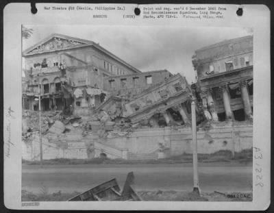 Consolidated > The Legislative Building Which Was The Jap Headquarters In Manila Afrer Being Bombed. 10 October 1945.