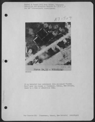 Consolidated > It is believed that underneath this so-called "Garden Plot" near the runway at Vunakanau, Rabaul, New Britain, there is a fuel or ammunition dump.