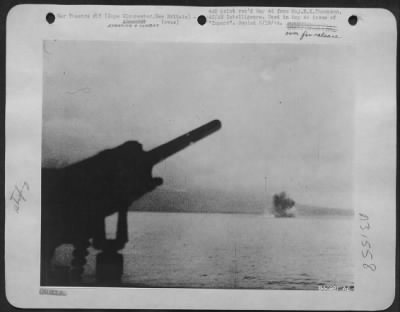 Consolidated > North American B-25 destruction shown here caused by LST gunfire on 26 Dec 43 off Cape Gloucester, New Britain. Battle excitement apparently caused LST fire.