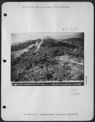 Consolidated > Low Level Bombing Using Parofrog Bombs Over Vunakanua,Rabaul, New Britain By The 501St Sq. Of The 345 Bg. On 12 Oct. 1943.