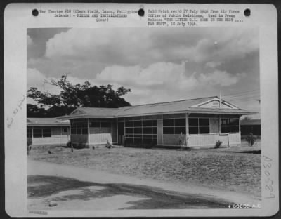 Consolidated > THE LITTLE G.I. HOME IN THE WEST . . . . FAR WEST. In that portion of the globe that is so far west that it is also "The Far East," the United States Army Air Forces have built homes for its soldiers and families. Here on Clark Field, Luzon in the