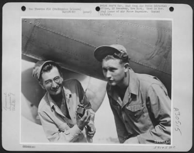 Consolidated > When a drill combining high torque output at slow speed while utilizing an aircraft's 24-volt current was needed at a 5th Bombardment Group base in the Philippines, S/Sgt. Aimsey Reed, Clarkston, Wash., (left) and Sgt. Charles Mosley, Princeton, Ky.