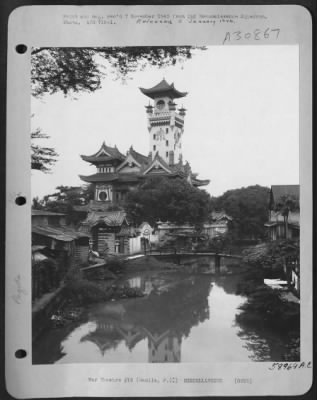 Consolidated > View of Ocampo Pagoda, at Manila, P.I. 9 September 1945.