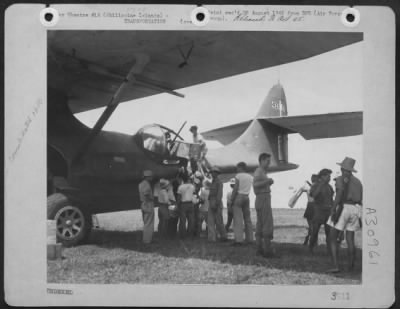 Thumbnail for Consolidated > Varied are the tasks of the 13th Air Force's rescue Consolidated OA-10 Catalinas. This plane delivered supplies to isolated guerilla troops on a southern Philippine Island.