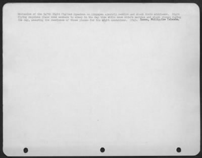 Consolidated > Mechanics Of The 547Th Night Fighter Squadron On Lingayen Airstrip Service And Check Their Airplanes.  Night Flying Requires Plane Crew Members To Sleep In The Day Time While Crew Chiefs Service And Check Planes During The Day, Assuring The Readiness Of T