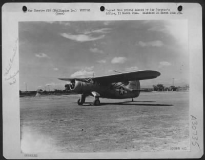 Consolidated > C-64 Getting Ready To Take Off From Rosales Airstrip.  This Plane Can Carry 3 Litter Cases At One Time And Is Used By The 3Rd Air Commandos To Supplement The L-5S When They Have Too Many Patients On Any One Day.  22 May 1945, Philippine Islands.