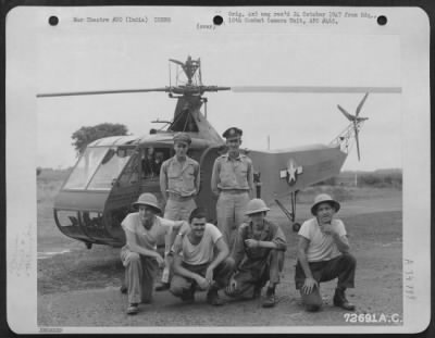 Consolidated > The Crew Poses Beside Their Sikorsky Yr-4B Helicopter Of The 1St Air Commando Group At Asansol, India. 27 June 1944.