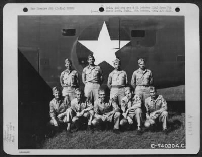 Consolidated > Lt. Aalto And Crew Of The 436Th Bomb Squadron, 7Th Bomb Group Pose Beside Their Plane At An Air Base In Gaya, India.  February 1943.