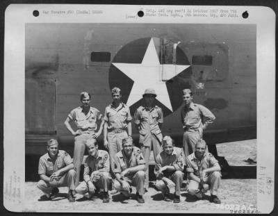 Consolidated > Lt. Agee And Crew Of The 436Th Bomb Squadron, 7Th Bomb Group Pose Beside Their Plane At An Air Base In Gaya, India.  February 1943.