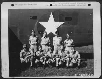 Consolidated > Lt. Bryan And Crew Of The 436Th Bomb Squadron, 7Th Bomb Group Pose Beside Their Plane At An Air Base In Gaya, India.  February 1943.
