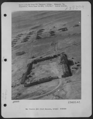 Thumbnail for Consolidated > Aerial view of Fort Capuzzo, Libya, after an Allied bombing raid.