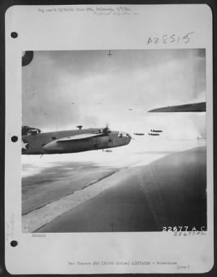 Consolidated > North American B-26 bombers over the Mediterranean, headed for Tripoli, November 1942. North Africa.