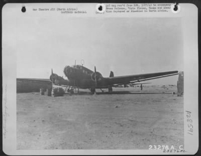 Thumbnail for Consolidated > North Africa-This JU 52 carrier, used for ferrying reinforcements, was having its engines overhauled when the Allied forces recaptured Tobruk in the last offensive there. Tobruk changed hands so quickly, the Germans had no time to destroy the plane