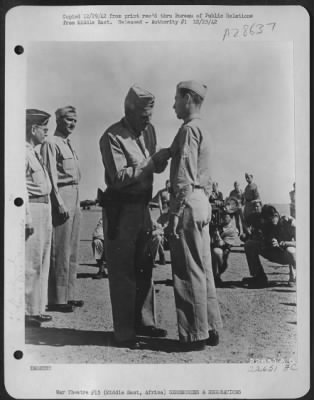 Consolidated > On 11 November 1942, at an advanced base somewhere in the Middle East, Sgt. Eldon B. Pickett of Woodland Park, Colorado, was presented the Silver Star by Lt. Gen. Frank M. Andrews, Commanding General of USAFIME. As a member of a B-24D combat crew