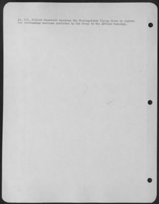 Thumbnail for Consolidated > Lt. Col. Elliott Roosevelt receives the Distinguished Flying Cross in Algiers for outstanding services performed by his Group in the African Campaign.