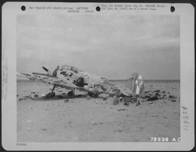 Consolidated > Wrecked Italian Plane At Tobruk, Libya, North Africa.  17 February 1943.  [Breda 65]