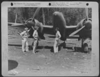 This twin-engine Japanese fighter plane of the "Nick" class was found wrecked on Palawan when the U.S. troops invaded the island. Technicians of the 13th AAF service squadron made it fit to fly by salvaging parts from other aircraft damaged by the - Page 1