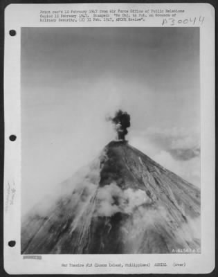 Consolidated > Mayon Volcano Erupts - This Series Of Photographs, Taken From A Douglas C-47 Skymaster Of The Army Air Forces' 15Th Weather Squadron In The Philippines, Graphically Depicts The Recent Eruption Of Mount Mayon On Luzon Island Of The Philippines.