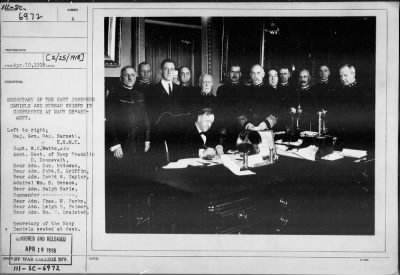 1918 > Secretary Of Navy Daniels And Bureau Chiefs In Conference