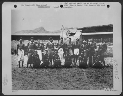 Thumbnail for Consolidated > Native police were transported in gliders to furnish protection and assist with the heavy labor during the construction of Eunice Airstrip in New Guinea.