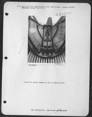 Thumbnail for Consolidated > Mount for Akeley camera in tail of Martin B-26.