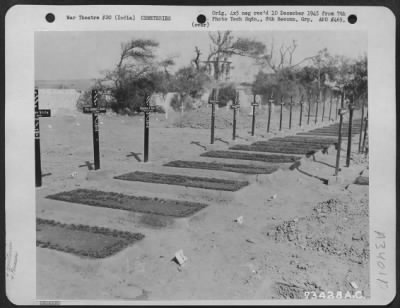 Consolidated > Graves of American soldiers buried in Karachi, India. 3 March 1943.