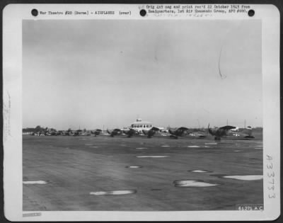 Consolidated > Vultee L-5 'Sentinels' Lined Up On An Air Strip In Burma In Preperation For An Air Show.  1 August 1945.