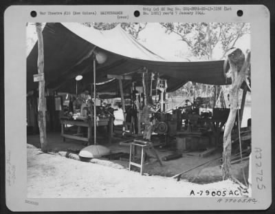 Thumbnail for Consolidated > General View Of The Tent Machine Shop Of The 27Th Air Depot Repair Group, 5Th Service Command At Port Moresby, New Guinea.  15 March 1943.