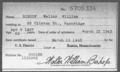 1943 > BISHOP Walter William