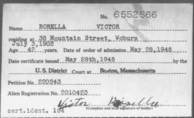 Thumbnail for 1945 > BORELLA VICTOR