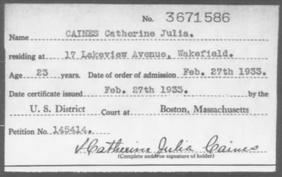 1933 > CAINES Catherine Julia.