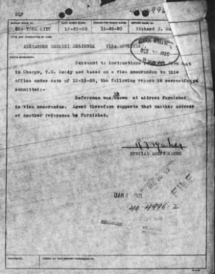Bureau Section Files, 1909-21 > Alexander Smolski Selimbek (#40-4996)