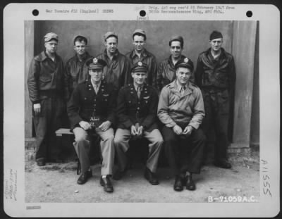 General > Lt. Adair And Crew Of The 379Th Bomb Group Pose For The Photographer At An 8Th Air Force Base In England, 18 July 1944.