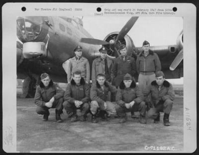 General > Capt. Griswold And Crew Of The Boeing B-17 "Flying Fortress" Of The 390Th Bomb Group Pose By Their Plane At Their Base In England On 14 February 1945.