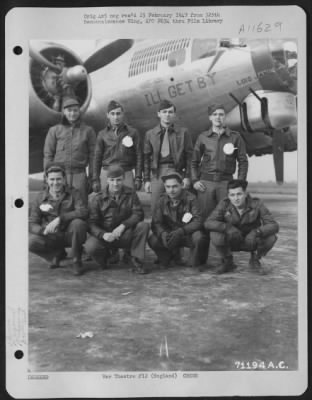 General > Lt. Mazzechelli And Crew Of The Boeing B-17 'I'Ll Get By' Of The 390Th Bomb Group Pose By Their Plane At Their Base In England On 13 November 1944.
