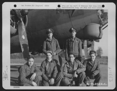 Thumbnail for General > Lt. Sutter And Crew Of The Boeing B-17 "Flying Fortress" Of The 390Th Bomb Group Pose By Their Plane At Their Base In England On 7 February 1944.