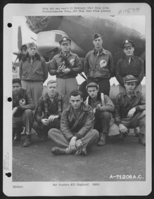 Thumbnail for General > Lt. Torrance And Crew Of The Boeing B-17 "Flying Fortress" Of The 390Th Bomb Group Pose By Their Plane At Their Base In England On 26 September 1944.