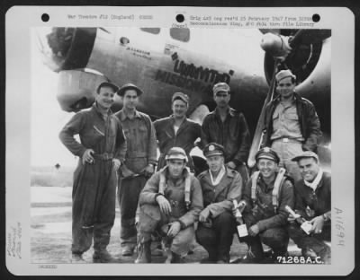 General > Lt. Datz And Crew Of The Boeing B-17 "Flying Fortress" Of The 390Th Bomb Group Pose Beside Their Plane At Their Base In England On 12 July 1944.