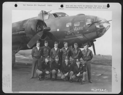 General > Lt. Daugherty And Crew Of The Boeing B-17 'Rose Marie' Of The 390Th Bomb Group Pose Beside Their Plane At Their Base In England On 24 November 1943.