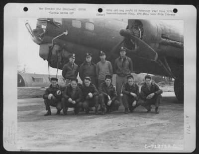 Thumbnail for General > Capt. Everly And Crew Of The Boeing B-17 "Little Butch Iii"  Of The 390Th Bomb Group Pose Beside Their Plane At Their Base In England On 10 April 1944.