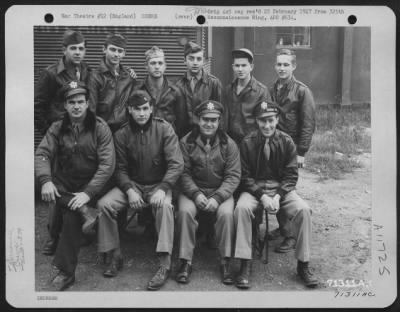 Thumbnail for General > Lt. Moore And Crew 379Th Bomb Group Pose For The Photographer At An 8Th Air Force Base In England.  1 July 1944.