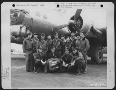 General > Lt. Horton'S Ground And Combat Crew Of The Boeing B-17 'Chaff Wagon' Pose Beside Their Plane At The 390Th Bomb Group Base In England.  1 October 1944.