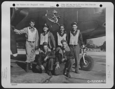 General > Lt. Dalfonso And Crew Of The 410Th Bomb Group Pose Beside The Douglas A-20 "Marion'S Danny-Boy" At A 9Th Air Force Base In England.  They Are: Sg.T Field, Lt. Dalfonso And Sgt. Glaza.  5 September 1944.